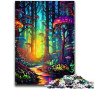 Jigsaw Puzzles for Teenagers Psychedelic Mushroom Forest Challenging Game Gifts for Is Ideal As A Gift for The Whole Family 50x75cm