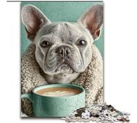 Jigsaw Puzzles for Teenagers Pug Drinking Coffee, Analysis And Logic with Fully Interlocking Randomly Shaped Pieces for And Age 14 Years Up (Size 26x38cm)
