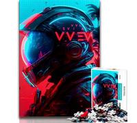 Jigsaw Puzzles for Teenagers Punk Astronaut Puzzles for Teenagers,Family Entertainment Toys with Matching Poster And Trivia Sheet 38x26cm