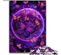 Jigsaw Puzzles for Teenagers Purple Butterfly Planet Family Game Stress Reliever Difficult Challenge Secret Santa Gifts (size 26x38cm)