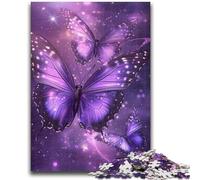 Jigsaw Puzzles for Teenagers Purple Magic Butterfly 1000 Piece Puzzle,Stress Reliever Staycation Kill Time Enhance Love between Couples (50x75cm)