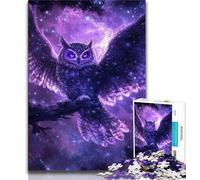 Jigsaw Puzzles for Teenagers Purple Owl 1000 Piece Puzzle,Stress Reliever Difficult Challenge Home Decoration Toys 38x26cm