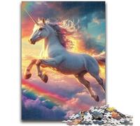 Jigsaw Puzzles for Teenagers Rainbow Unicorn Challenging Game And Family Play Wall Decoration Unique Birthday And Xmas Gifts 50x75cm