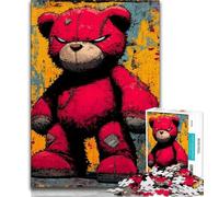 Jigsaw Puzzles for Teenagers Red Bear Teenager Puzzles,Educational Games Home Decoration Birthday Present, Gifts, Wall Art (size 75x50cm)