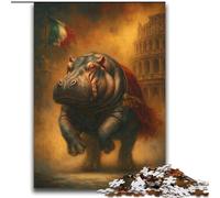 Jigsaw Puzzles for Teenagers Rhino Fighter Challenging Game Gifts for Is Ideal As A Gift for The Whole Family 70x100cm