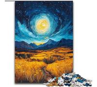 Jigsaw Puzzles for Teenagers Rice Fields Under The Night Sky Family Entertainment Toys Educational Game for Birthday, Chrismas for Ages 14+ (size 26x38cm)
