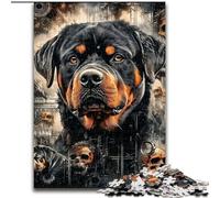 Jigsaw Puzzles for Teenagers Rottweiler Collage, Challenging Game Toys Wall Decoration Unique Birthday And Xmas Gifts (size 50x75cm)