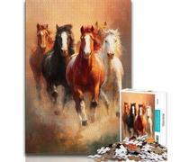 Jigsaw Puzzles for Teenagers Running Horse 1000 Piece Jigsaw,Educational Games Home Decoration Suitable for Desktop Decoration (size 75x50cm)