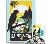 Jigsaw Puzzles for Teenagers Saint Lucia,Help The Brain Exercise Addictive Toys to Cultivate Patience Perfect Decoration (38x26cm)