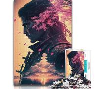 Jigsaw Puzzles for Teenagers Sakura Warrior 1000 Piece Puzzle,Educational Games Wall Decoration Unique Birthday And Xmas Gifts 75x50cm