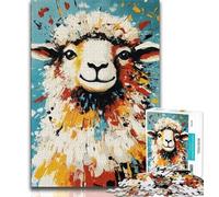 Jigsaw Puzzles for Teenagers Sheep Oil Painting 1000 Piece Jigsaw,Stress Reliever Staycation Kill Time Parent-child Interaction 75x50cm