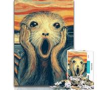 Jigsaw Puzzles for Teenagers Shocked Otter,Help The Brain Exercise Addictive Toys to Cultivate Patience Wall Decoration (75x50cm)