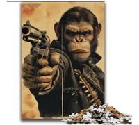 Jigsaw Puzzles for Teenagers Shooting Gorilla,Help The Brain Exercise Addictive Toys to Cultivate Patience Wall Decoration 70X100cm