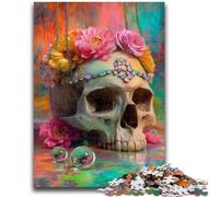 Jigsaw Puzzles for Teenagers Skeleton Art 1000 Piece Jigsaw,Family Entertainment Toys with Matching Poster And Trivia Sheet (38x26cm)