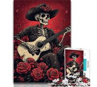 Jigsaw Puzzles for Teenagers Skeleton Playing Piano Adult Jigsaw,Artistic Wall Decor & Birthday Gift Idea for Friends, Home Office (size 38x26cm)