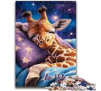 Jigsaw Puzzles for Teenagers Sleeping Giraffe Suitable for Ages 14 And Up Family Games Deal As Gifts for The Whole Family 50x75cm