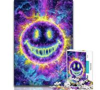 Jigsaw Puzzles for Teenagers Smiley,Help The Brain Exercise Addictive Toys to Cultivate Patience Perfect Decoration (38x26cm)