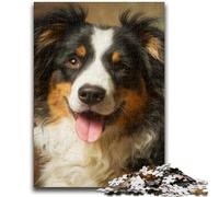 Jigsaw Puzzles for Teenagers Smiling Dog 1000 Piece Puzzle,Challenging Game for Is Ideal As A Gift for The Whole Family (38x26cm)