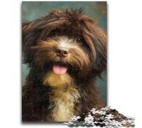 Jigsaw Puzzles for Teenagers Smiling Dog Puzzles for Adults,Stress Reliever Staycation Kill Time Home Decoration Toys (38x26cm)