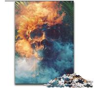 Jigsaw Puzzles for Teenagers Smoke Skull, Suitable for People Aged 14 And Above Educational Games Secret Santa Gifts (Size 26x38cm)