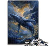 Jigsaw Puzzles for Teenagers Spiritual Whale 1000 Piece Jigsaw,Stress Reliever Staycation Kill Time Parent-child Interaction (26x38cm)