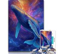 Jigsaw Puzzles for Teenagers Spiritual Whale Adult Jigsaw,Artistic Wall Decor & Birthday Gift Idea for Friends, Home Office (size 38x26cm)