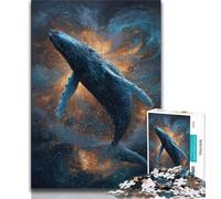 Jigsaw Puzzles for Teenagers Spiritual Whale,Help The Brain Exercise Addictive Toys to Cultivate Patience Wall Decoration (75x50cm)