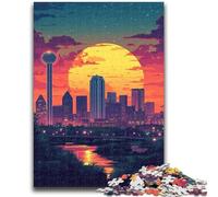 Jigsaw Puzzles for Teenagers Sports Car in The Sunset 1000 Piece Puzzle,Stress Reliever Staycation Kill Time Wishlist with Santa Claus (75x50cm)