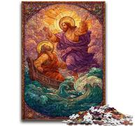 Jigsaw Puzzles for Teenagers Stained Glass Jesus for And from 14 Years And over Hands-on Game Christmas Game Gifts 26x38cm