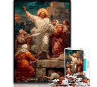Jigsaw Puzzles for Teenagers Stained Glass Jesus Teenager Puzzles,for Educational Game Challenge Toy Deal As Gifts for The Whole Family 75x50cm