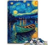 Jigsaw Puzzles for Teenagers Starry Sky Boat Learning Educational Toys Fun at Home Activities, Birthday Present,Travel Gifts 26x38cm