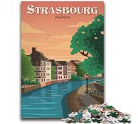 Jigsaw Puzzles for Teenagers Strasbourg Suitable for Ages 14 And Up Intellectual Toy Game Educational Game for Birthday And Christmas (size 38x26cm)