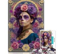 Jigsaw Puzzles for Teenagers Sugar Skull Woman,Help The Brain Exercise Addictive Toys to Cultivate Patience Wall Decoration 50x75cm