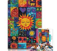 Jigsaw Puzzles for Teenagers Sun Smiling Collage,Help The Brain Exercise Addictive Toys to Cultivate Patience Wall Decoration 50x75cm