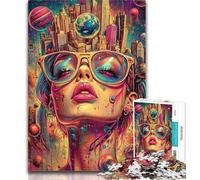 Jigsaw Puzzles for Teenagers Sunglasses Woman Teenager Jigsaw,for Educational Game Challenge Toy Deal As Gifts for The Whole Family 50x75cm