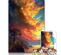 Jigsaw Puzzles for Teenagers Sunset in The Mountains 1000 Piece Puzzle,Stress Reliever Staycation Kill Time Enhance Love between Couples 75x50cm