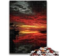 Jigsaw Puzzles for Teenagers Sunset Landscape 1000 Piece Jigsaw,Stress Reliever Staycation Kill Time Parent-child Interaction (26x38cm)