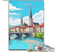 Jigsaw Puzzles for Teenagers Switzerland Basel Travel, Family Entertainment Toys Is Ideal As Gifts for The Whole Family for 14+ 26x38cm