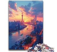 Jigsaw Puzzles for Teenagers The Oriental Pearl Tower in Shanghai Suitable for People Aged 14 And Above Educational Game Challenge Toy Gift For Birthdays 38x26cm