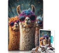 Jigsaw Puzzles for Teenagers Three Alpacas,Brain Intelligence Challenge Addictive Toys Birthday Present,Gifts,Wall Art 75x50cm