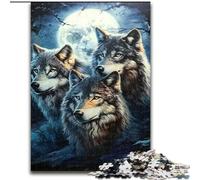 Jigsaw Puzzles for Teenagers Three Wolves, Suitable for People Aged 14 And Above Educational Games Secret Santa Gifts (Size 26x38cm)