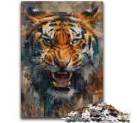 Jigsaw Puzzles for Teenagers Tiger Oil Painting for And from 14 Years And over Hands-on Game Christmas Game Gifts 50x75cm