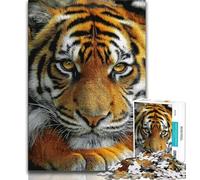 Jigsaw Puzzles for Teenagers Tiger Portrait Puzzles for Teenagers,Staycation Kill Time with Fully Interlocking Randomly Shaped Pieces (size 38x26cm)