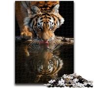 Jigsaw Puzzles for Teenagers Tiger Reflection Challenging Game And Family Play Wall Decoration Unique Birthday And Xmas Gifts 50x75cm