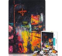 Jigsaw Puzzles for Teenagers Tokyo Cityscape Oil Painting Adult Jigsaw,Artistic Wall Decor & Birthday Gift Idea for Friends, Home Office (size 38x26cm)