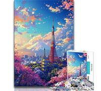 Jigsaw Puzzles for Teenagers Tokyo Cityscape Puzzles for Adults,Challenging Family Activity Games DIY Toy for Home Wall Decor Gifts (size 38x26cm)