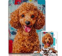 Jigsaw Puzzles for Teenagers Toy Poodle Dog 1000 Pieces for Adults,Family Entertainment Toys with Matching Poster And Trivia Sheet 38x26cm