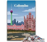 Jigsaw Puzzles for Teenagers Travel to Colombo Suitable for Ages 14 And Up Intellectual Toy Game Educational Game for Birthday And Christmas (size 38x52cm)