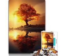 Jigsaw Puzzles for Teenagers Tree in The Lake Teenager Jigsaw,Decompressing Intellectual Educational Toy Perfect Decoration 38x26cm