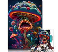 Jigsaw Puzzles for Teenagers Trippy Mushrooms 1000 Piece Puzzle,Educational Games Wall Decoration Unique Birthday And Xmas Gifts 38x26cm